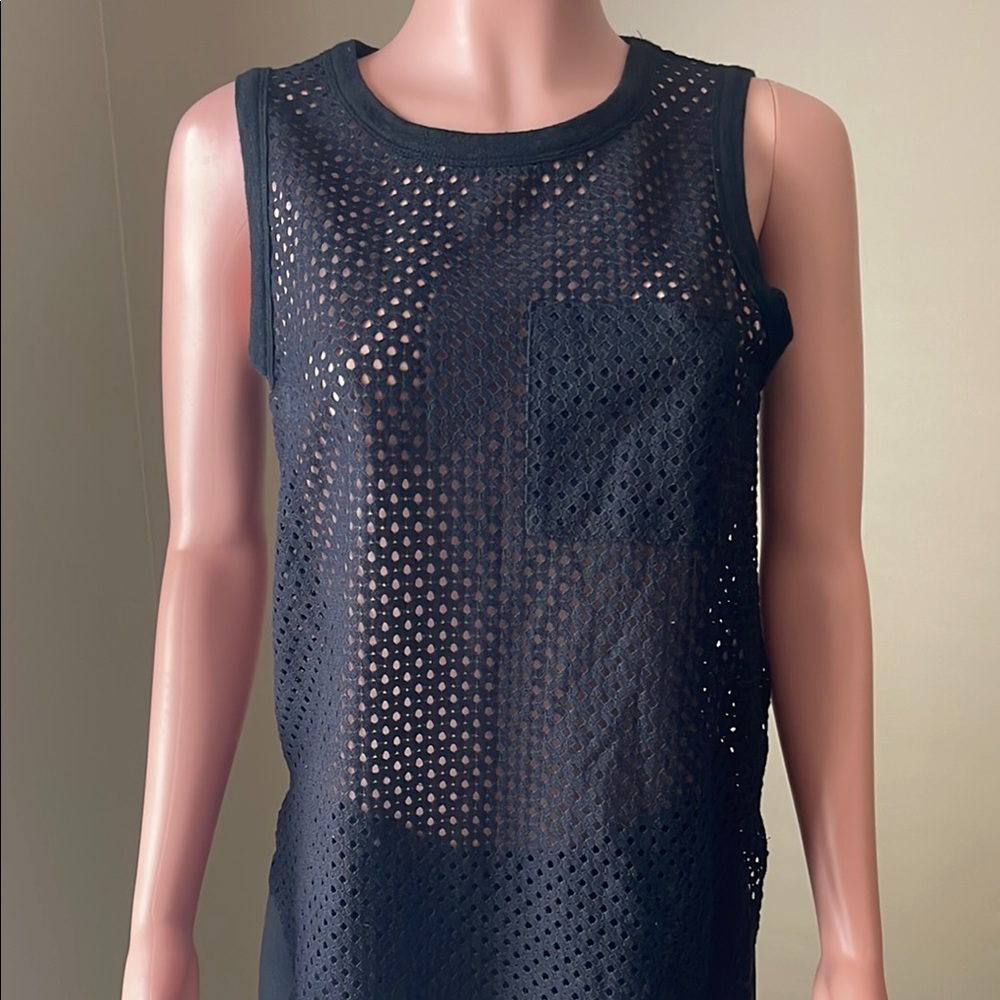 Black Sleeveless Mesh Top